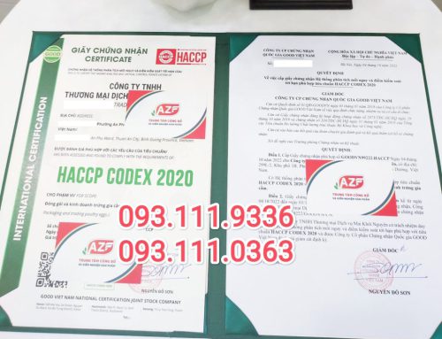 Dịch vụ xin cấp giấy chứng nhận HACCP cho doanh nghiệp
